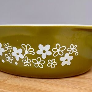 Vintage Pyrex 045 Oval Casserole w/ Lid  Spring Blossom | 2.5 Qt USA